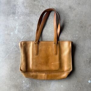 Vintage Coach Dinky Shopping Bag Golden Yellow Leather USA COGNAC BANANA PURSE